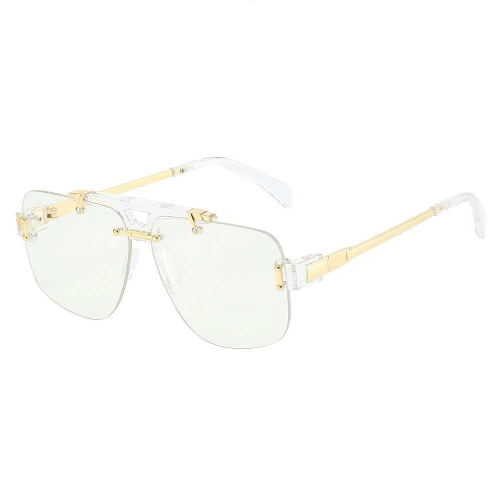 Fashion Half-Frame Square Sunglasses Stylish Design UV400 Protection