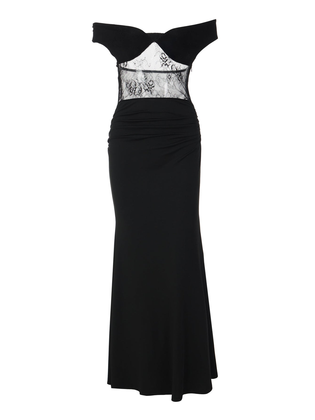 Elegant Black Lace Backless Bodycon Dress