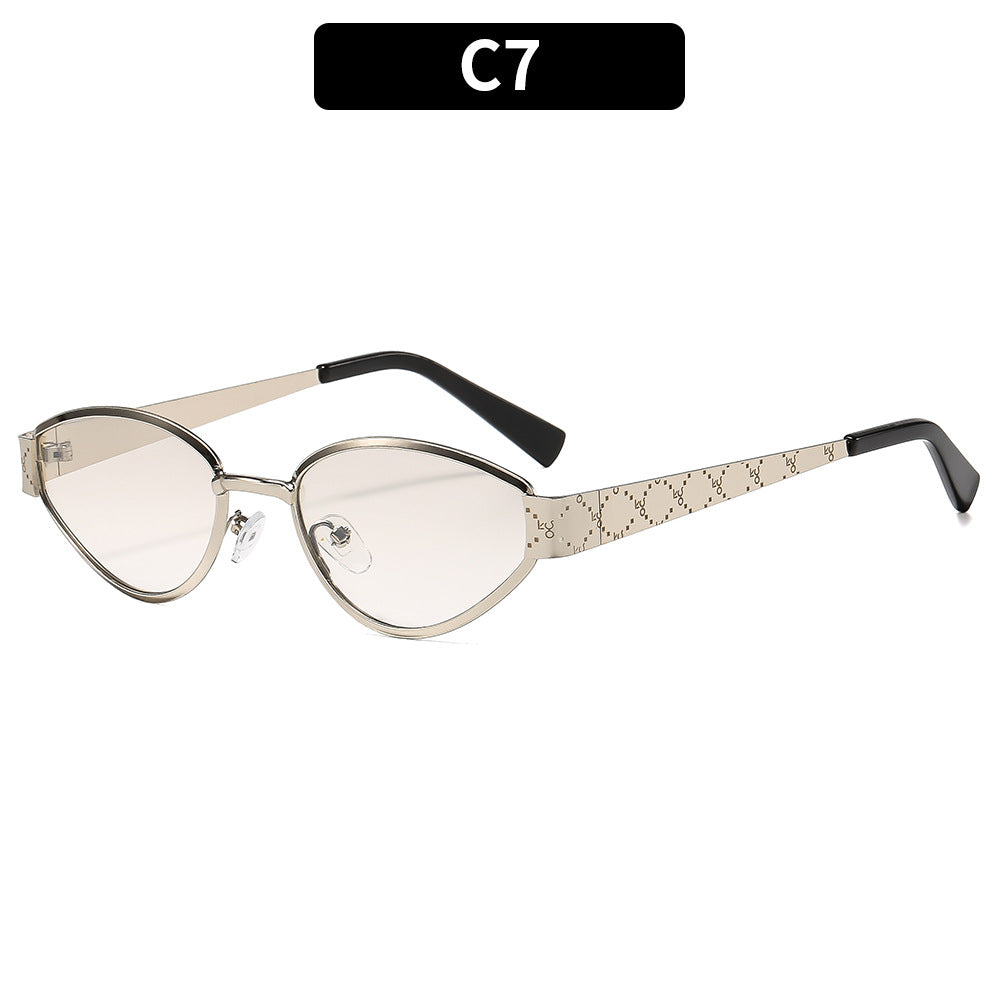 Retro Cat Eye Sunglasses Stylish Metal Frame UV400 Protection