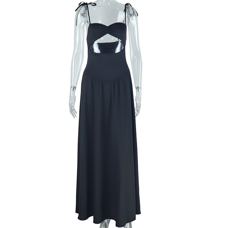 Fashion Solid Color Maxi Dress Sleeveless A-Line Dress