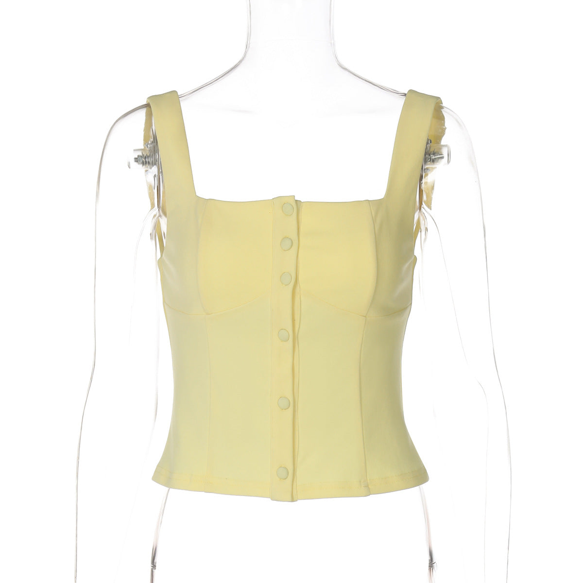 Trendy Solid Color Tank Top with Fitted Design
