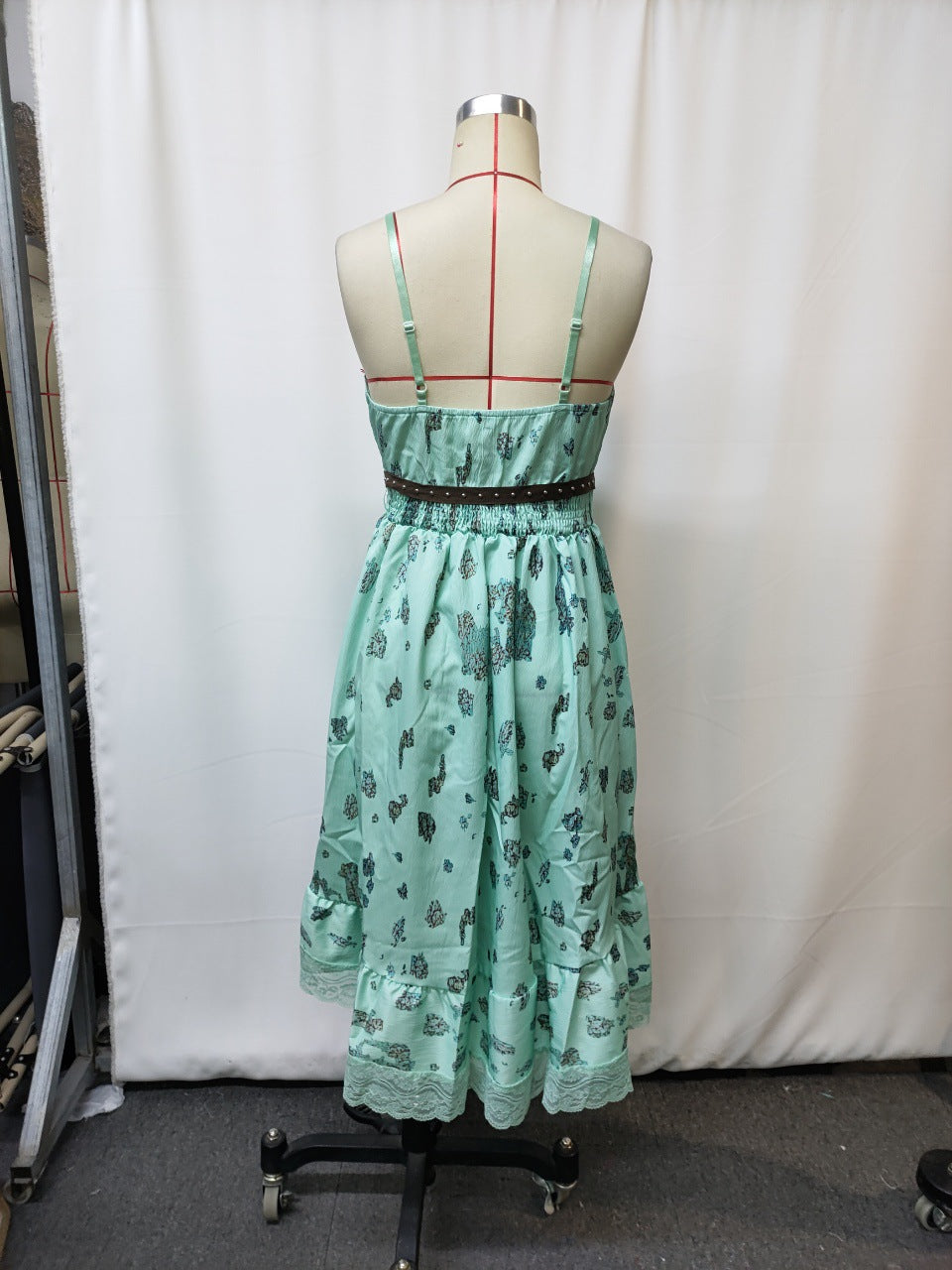 Vintage Floral Print Strap Dress Casual Sweet Style