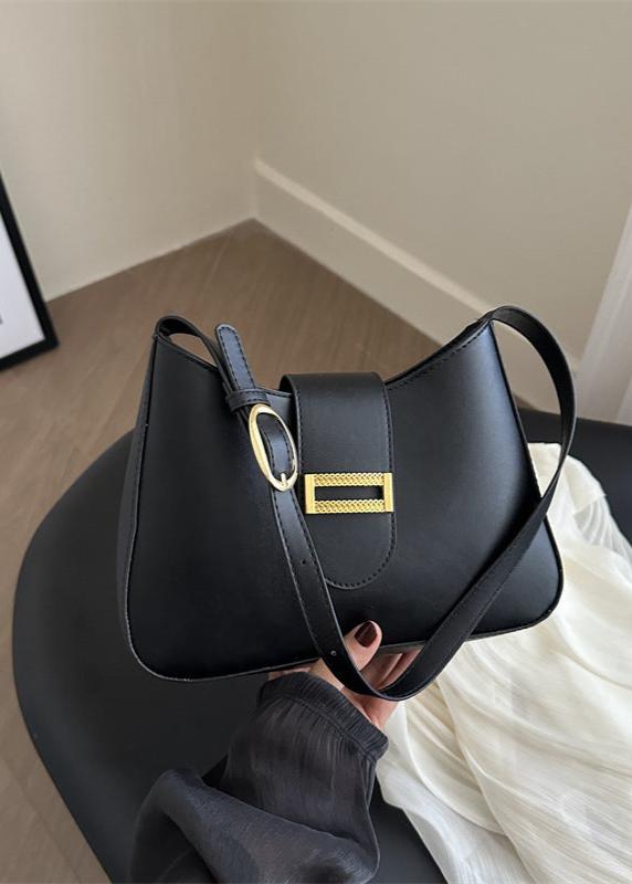 Minimalist PU Leather Shoulder Bag With Magnetic Closure