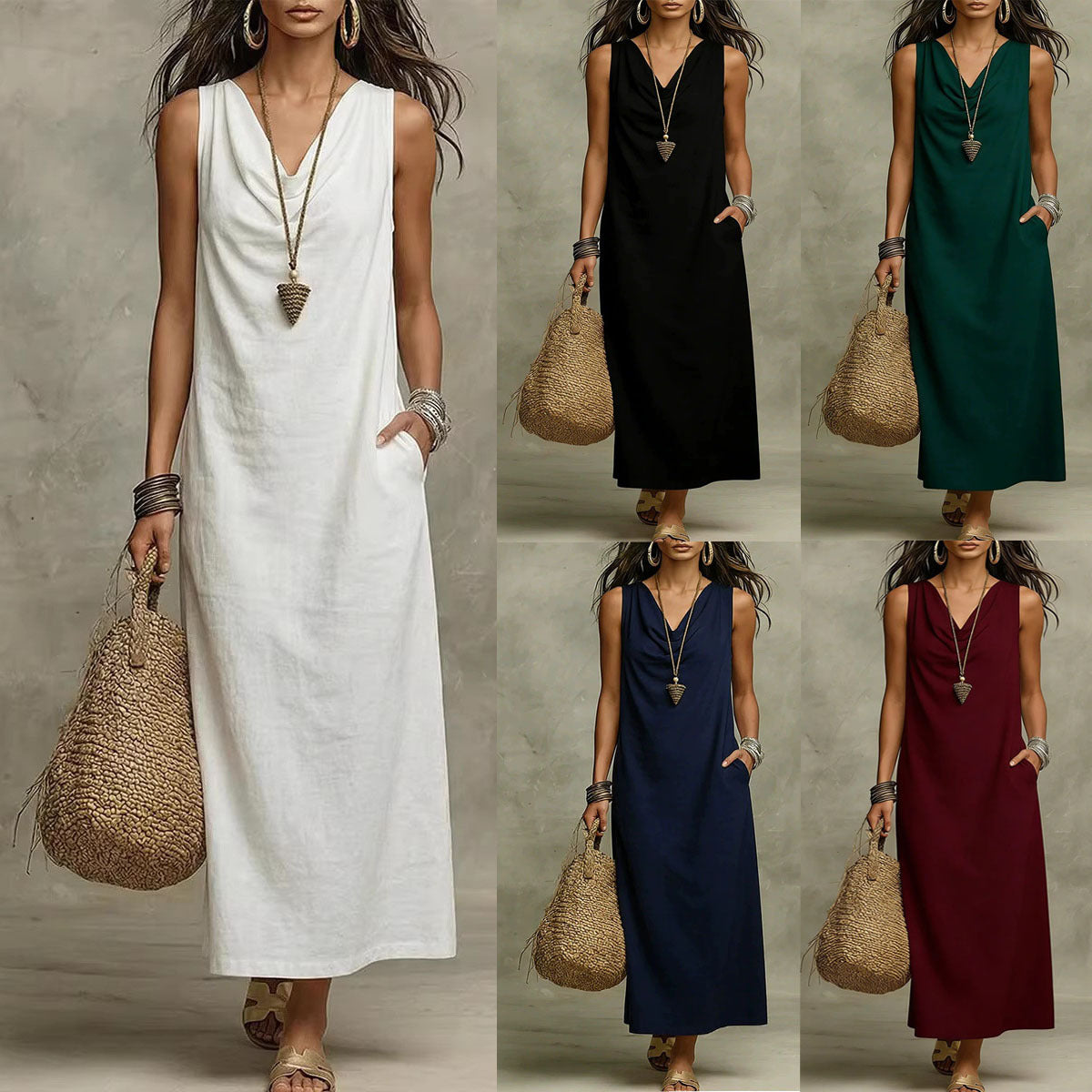๐ Sleeveless Linen Maxi Dress: Effortless Boho-Chic for Every Occasion