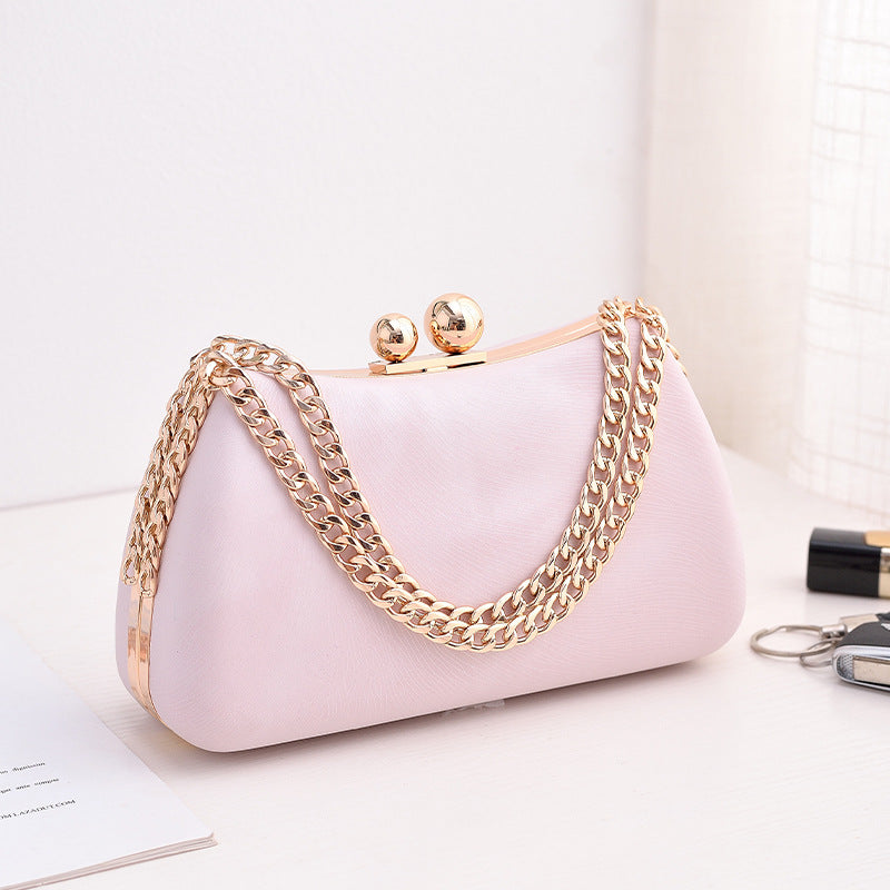 Elegant Black PU Evening Clutch Bag Vintage Style