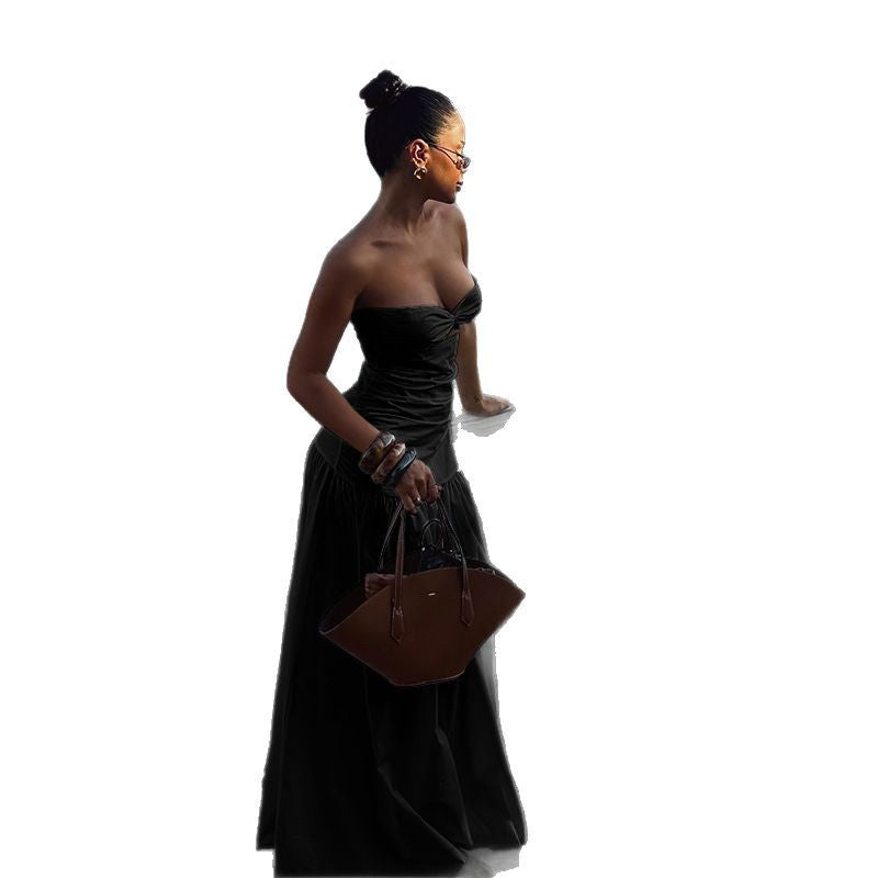 Summer Sexy Strapless Hollow Out Maxi Dress