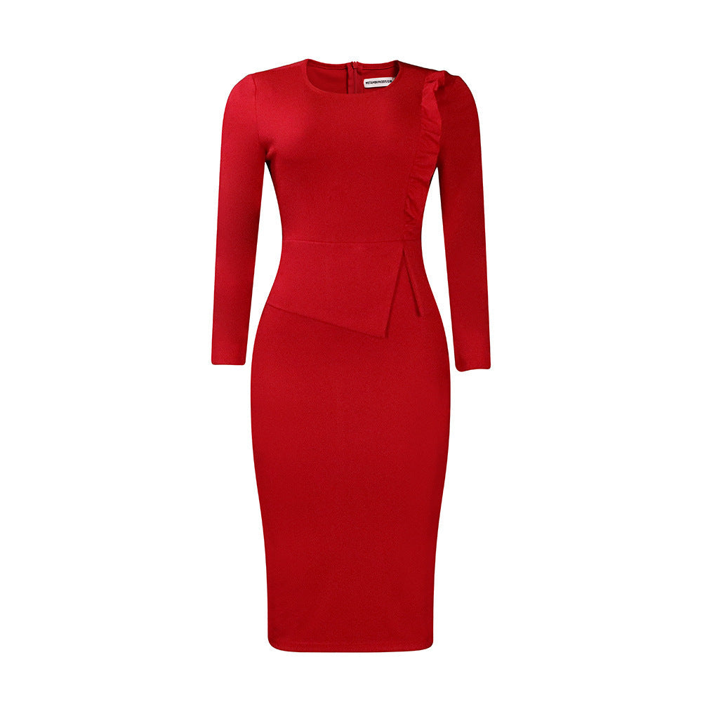 Elegant Pencil Skirt Dress Polyester Casual Wear