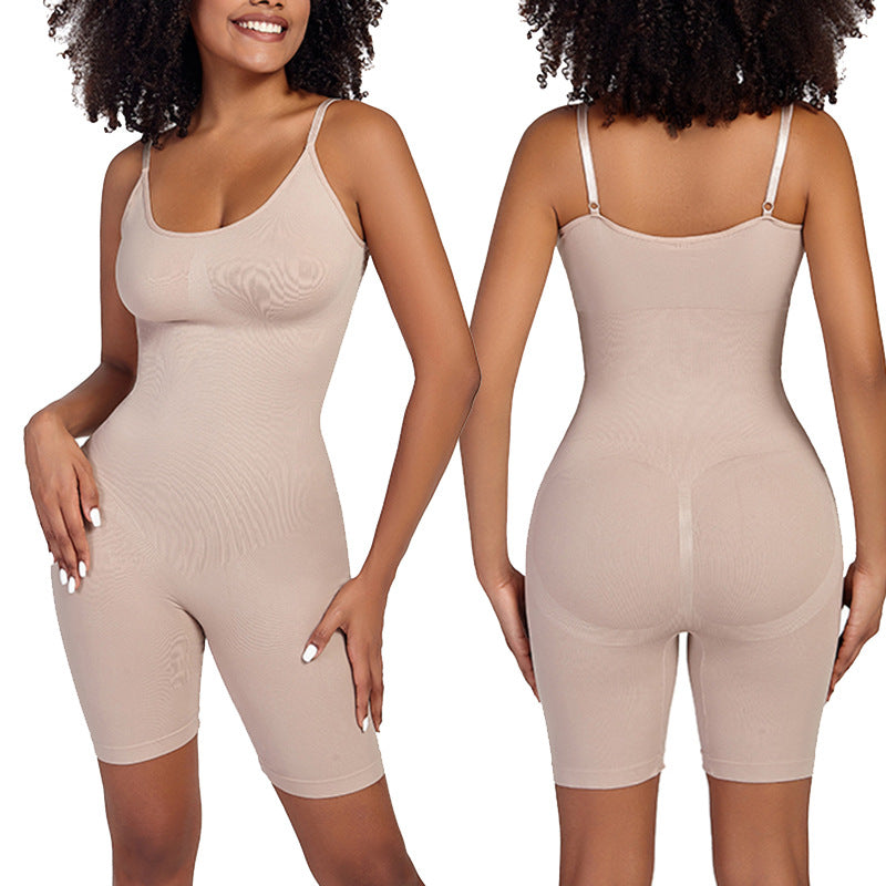 Seamless Body Shaping Bodysuit With Adjustable Straps