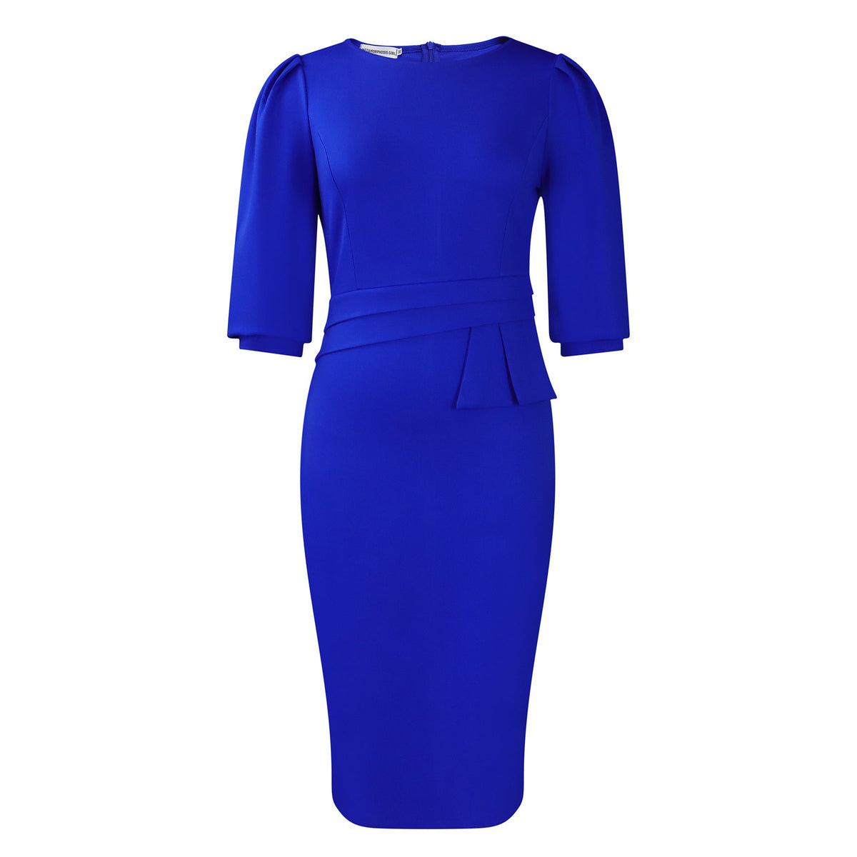 Elegant High-Waisted Pencil Dress With Ruffles