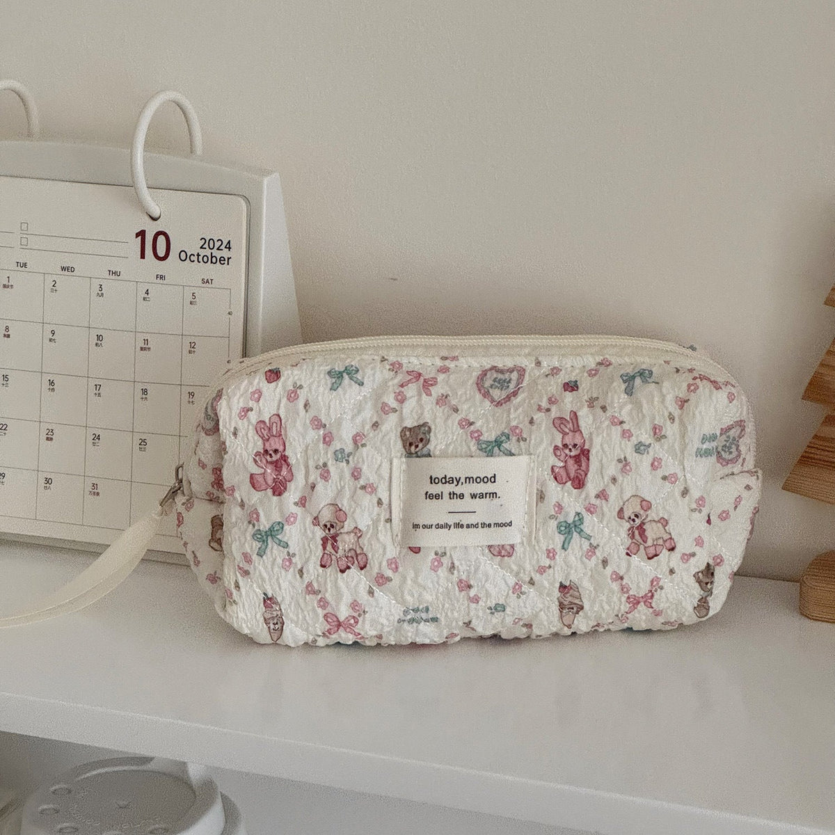 Floral Sheep Makeup Bag Portable Travel Toiletry Organizer