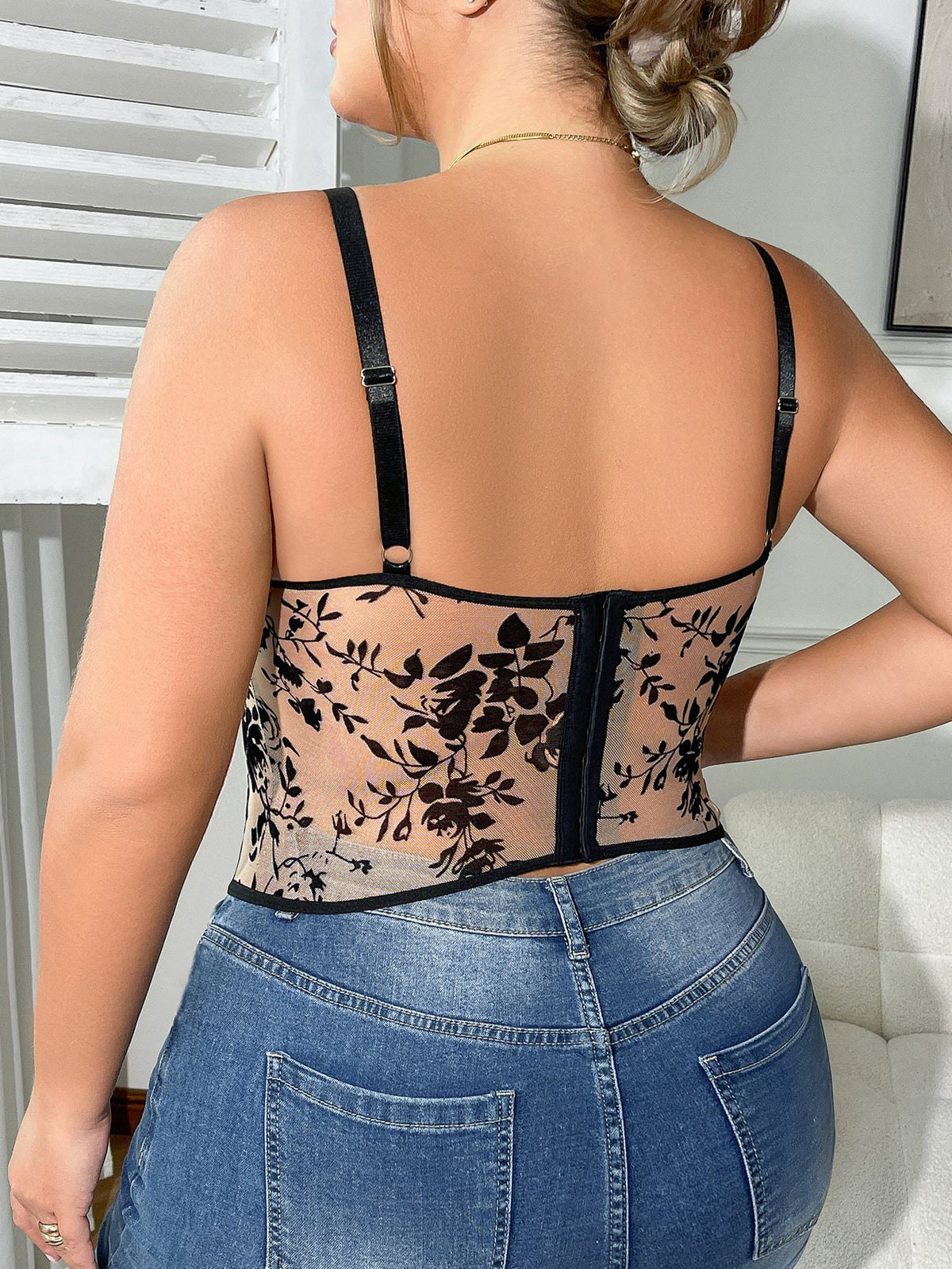 Sexy Lace Push-Up Tank Top With Underwire For Curvy Women