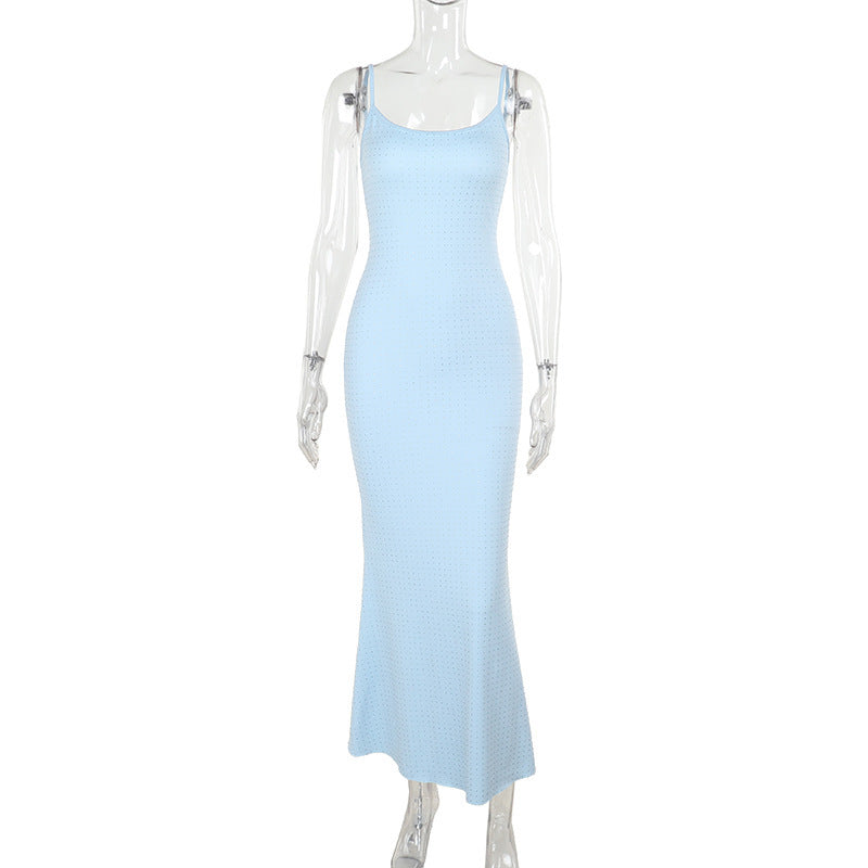 Elegant V-Neck Rhinestone Bodycon Dress