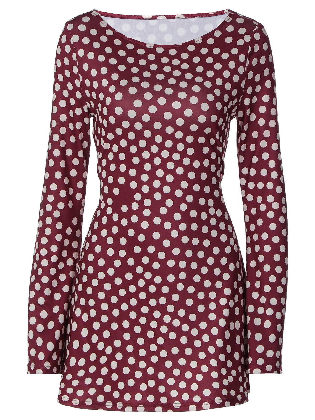 Polka Dot Print Slim Fit Short Sleeve Dress