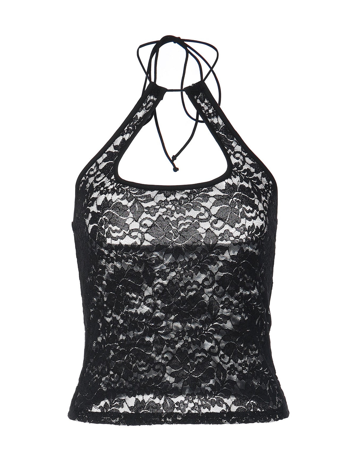 Trendy Lace Cutout Back Top Summer Casual Wear
