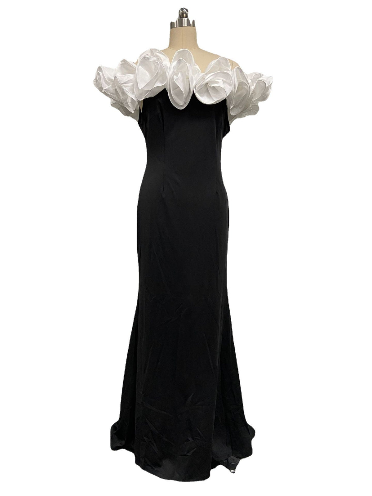 Black High Waist Wrap Dress Elegant Commute Style