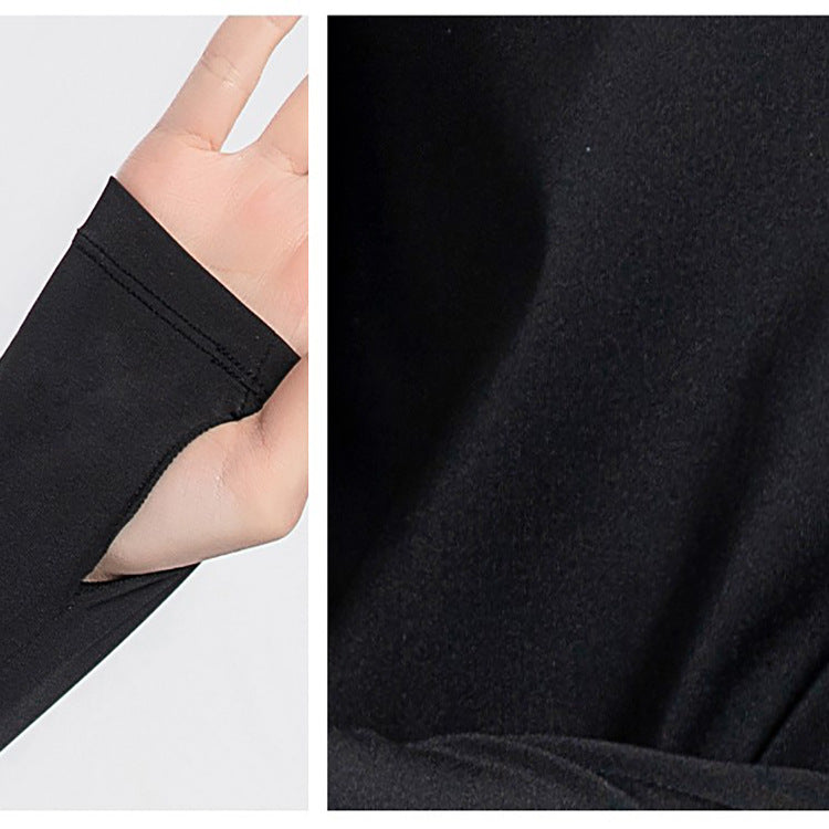 Sports Yoga Wear Women'S Loose Slimming Blouse And Quick-Drying Sportswear Solid Color Long-Sleeved Yoga Wear With Hollow Back
