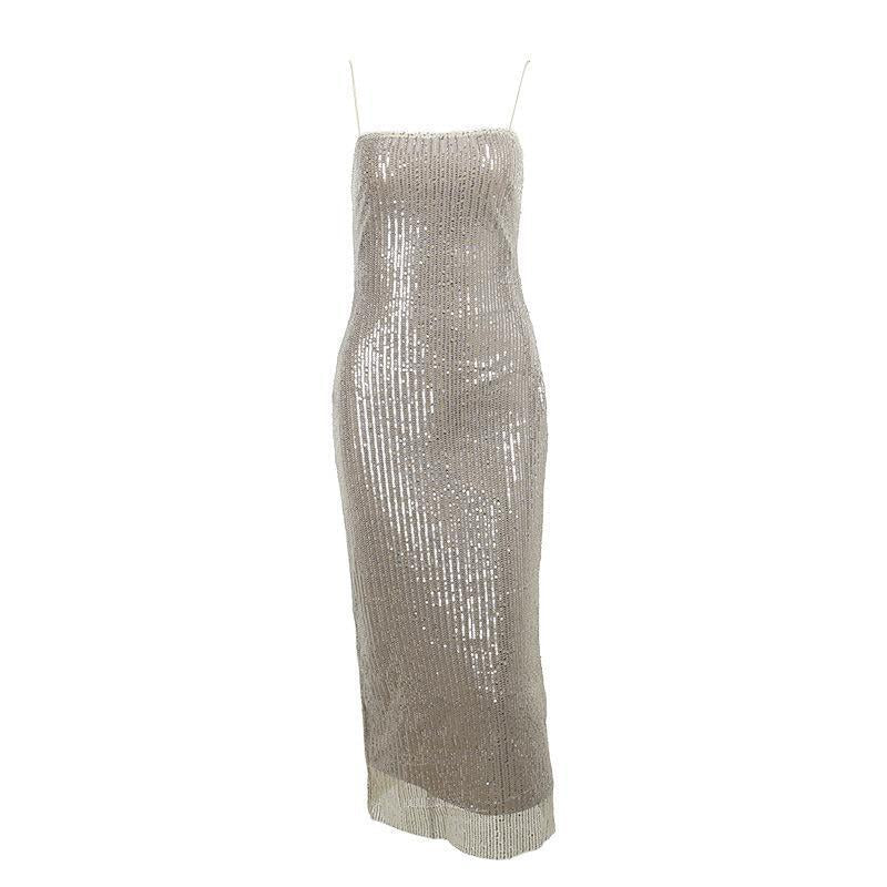 Summer Sexy Slim Fit Long Dress with Sequins