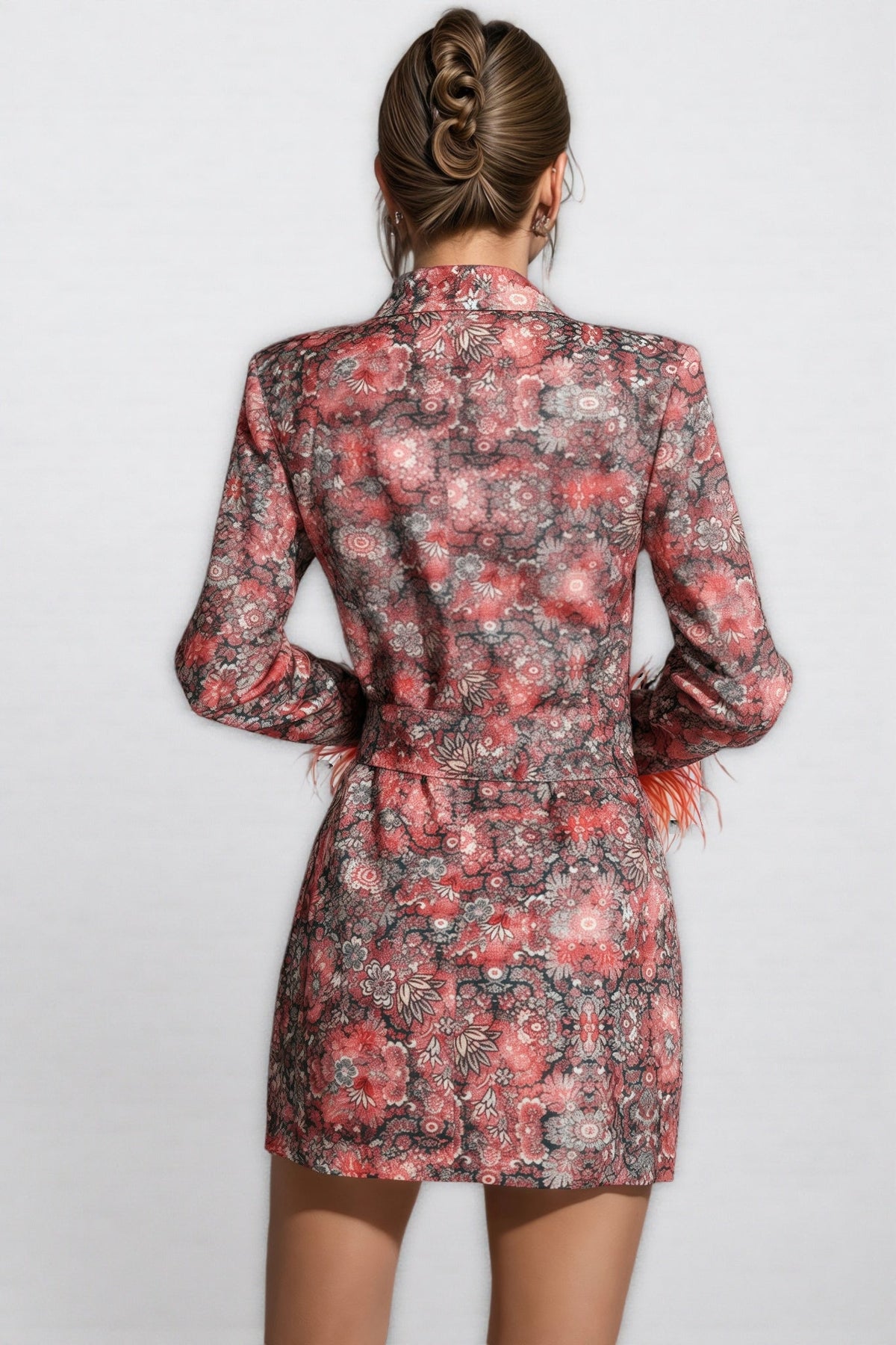 Adalee Floral Feather Mini Dress