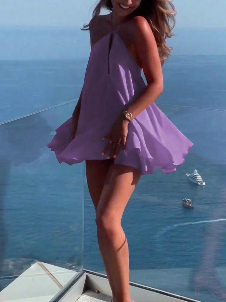 2025 Sexy Party Off Shoulder Dresses Women'S Elegant Sleeveless Hollow Out Beach Dress Backless High Street Lady Summer Vestidos