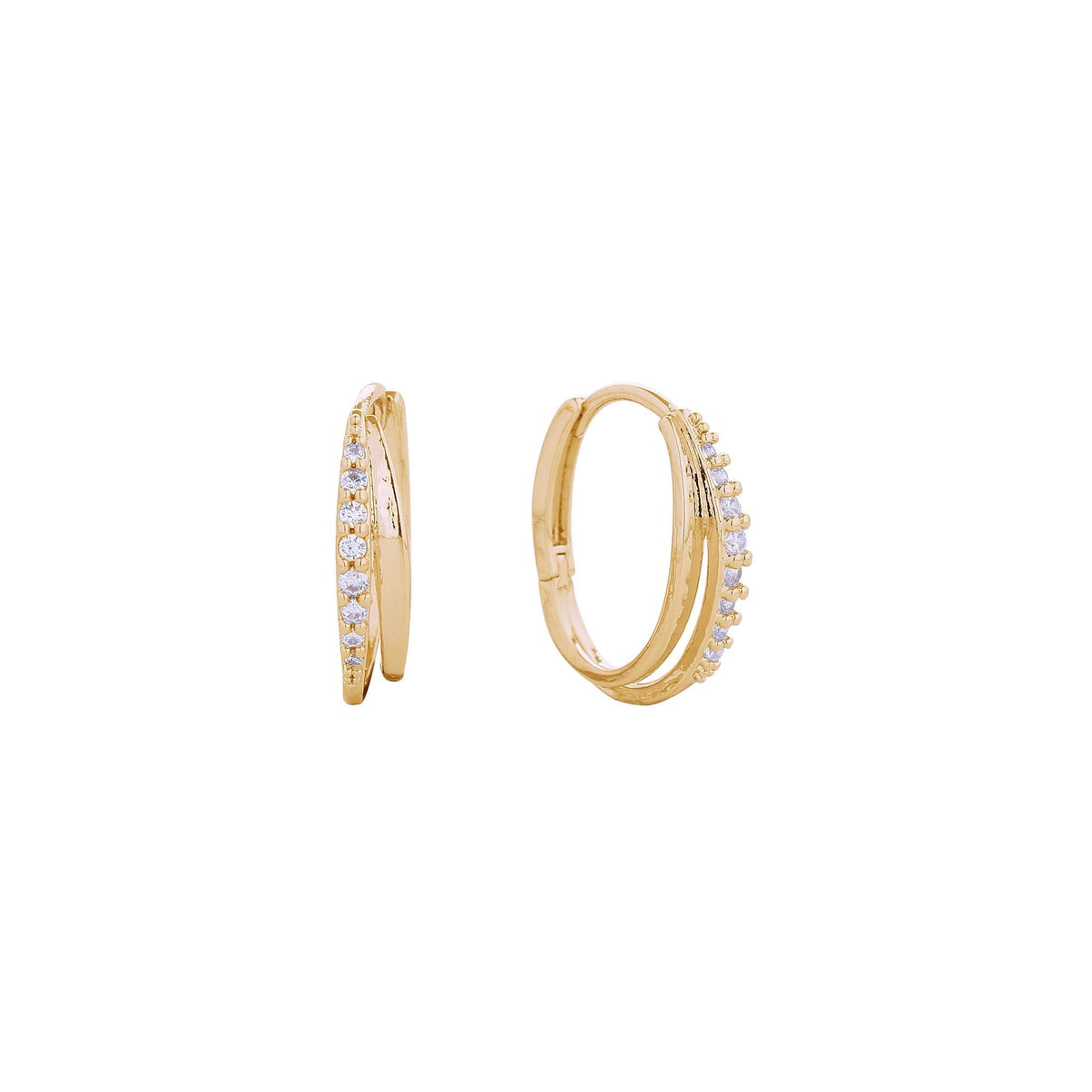 Double Layer Gold Hoop Earrings