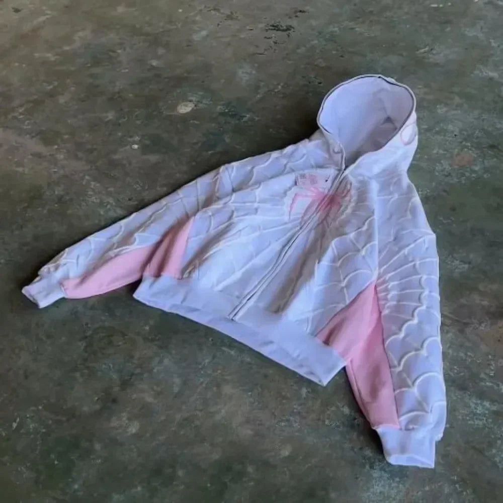 3D Spider Print Oversized Hoodie