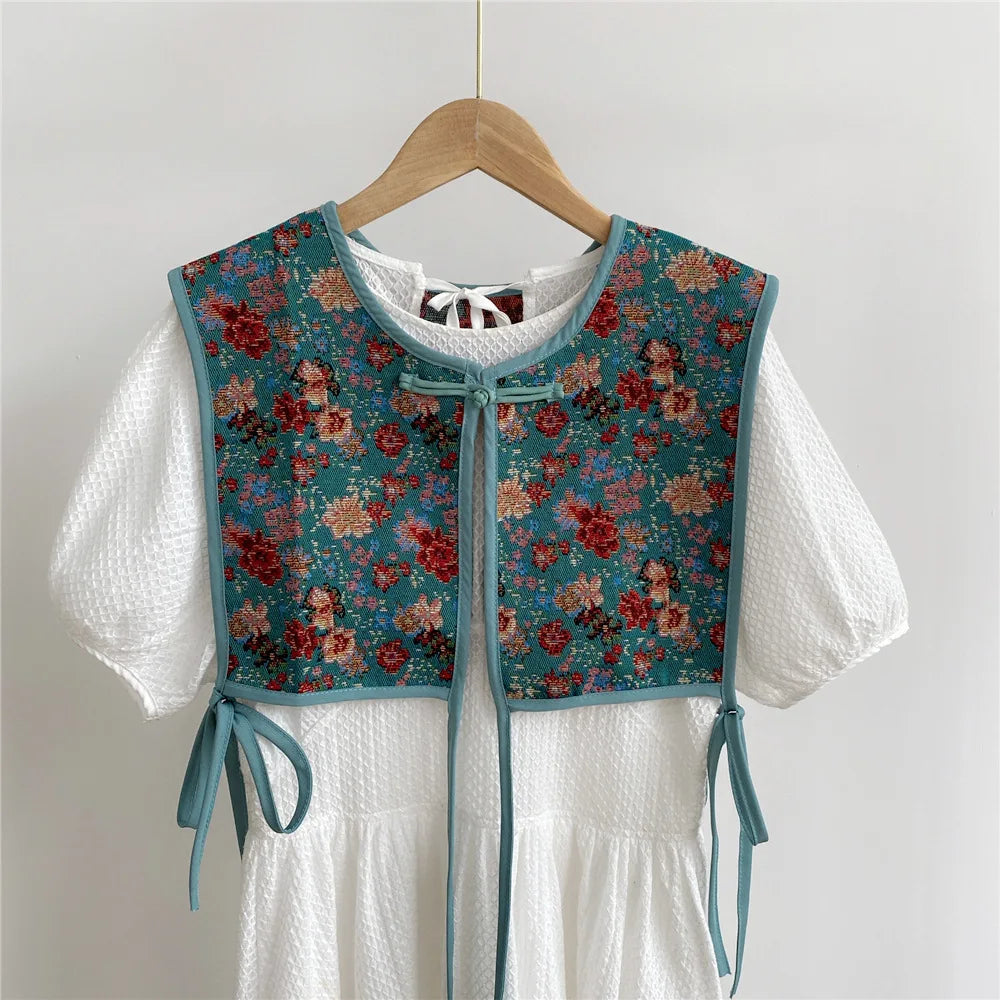 Vests Women Embroidery Lace-Up Chic Vintage All-Match Casual Korean Fashion Summer Classic Prevalent Waistcoat Harajuku Delicate
