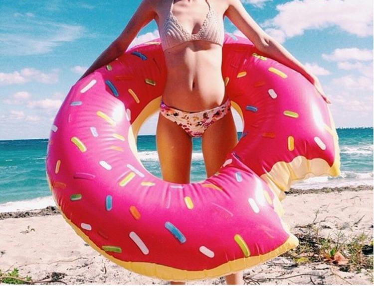 Donuts Inflatable Floating Drainage Supplies Floating Bed Swimming Toy