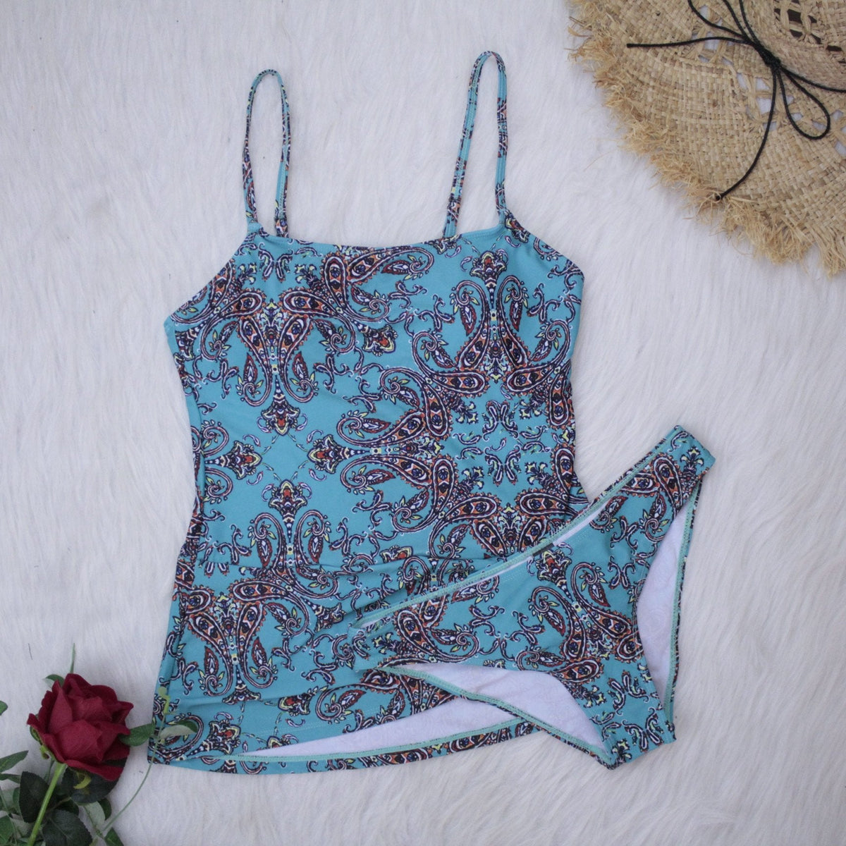 Women'S Two Piece Print Bikini Vintage Swimsuit