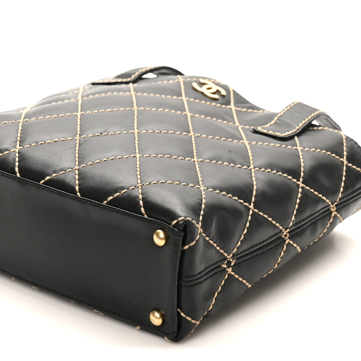 Calfskin Wild Stitch Tote Black
