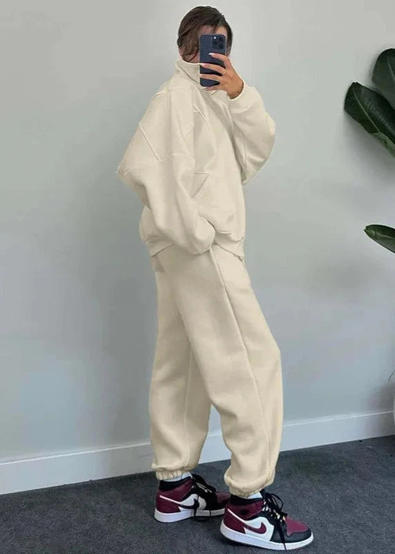 Oversized Hoodie And Jogger Set Soft Fabric