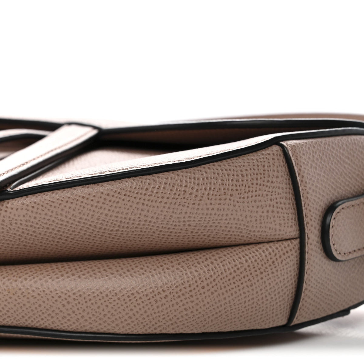 Grained Calfskin Saddle Bag With Strap Blush