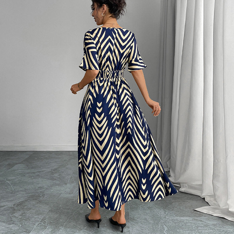 Long Sleeveless Dress With Waist Tie