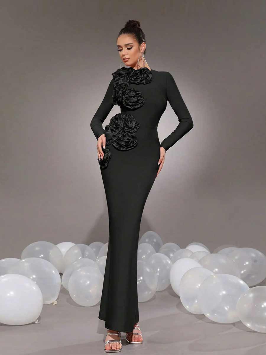 Marcella Flower Bandage Maxi Dress