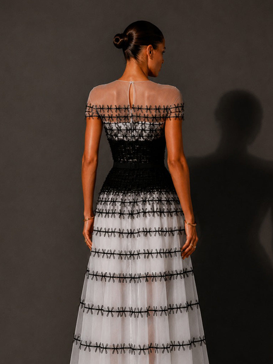Everly Mesh-Paneled Off-the-Shoulder Maxi Dress
