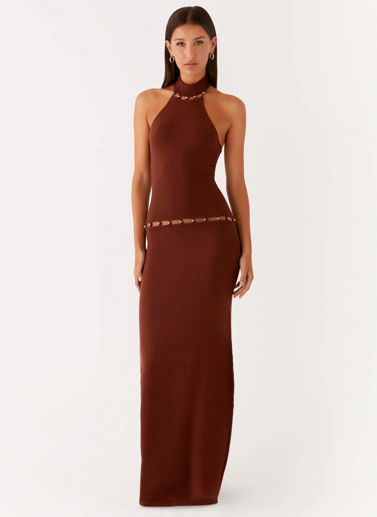 Opaline Knit Maxi Dress - Chocolate