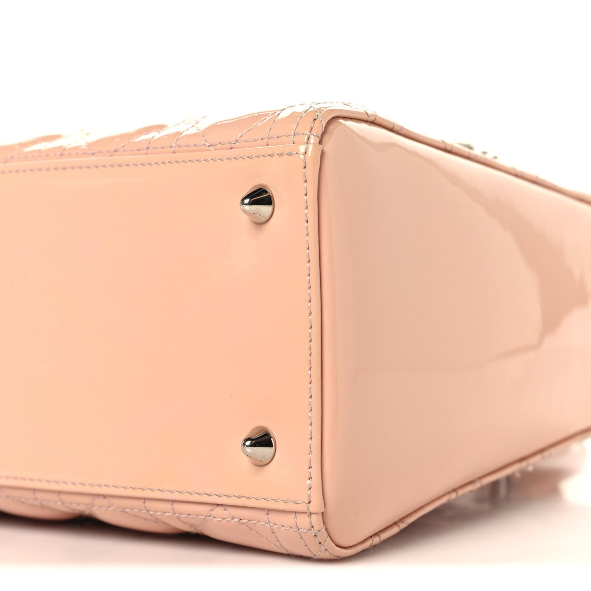 Patent Cannage Medium Lady Dior Rose Clair