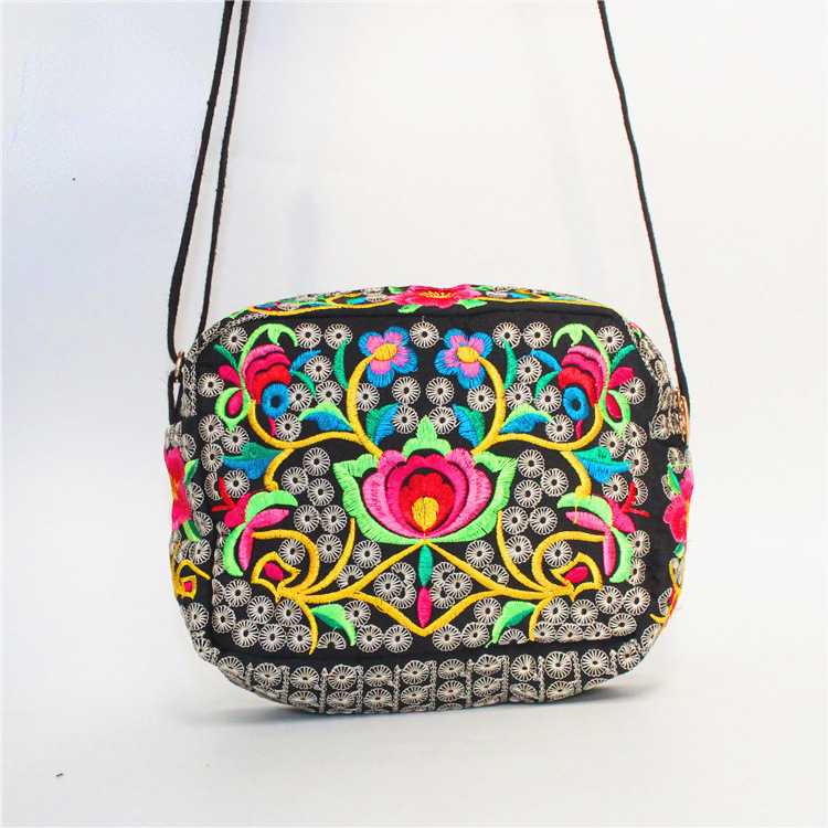 Ethnic Embroidered Multi-Layer Bag Ladies Embroidered Casual Cloth Bag.