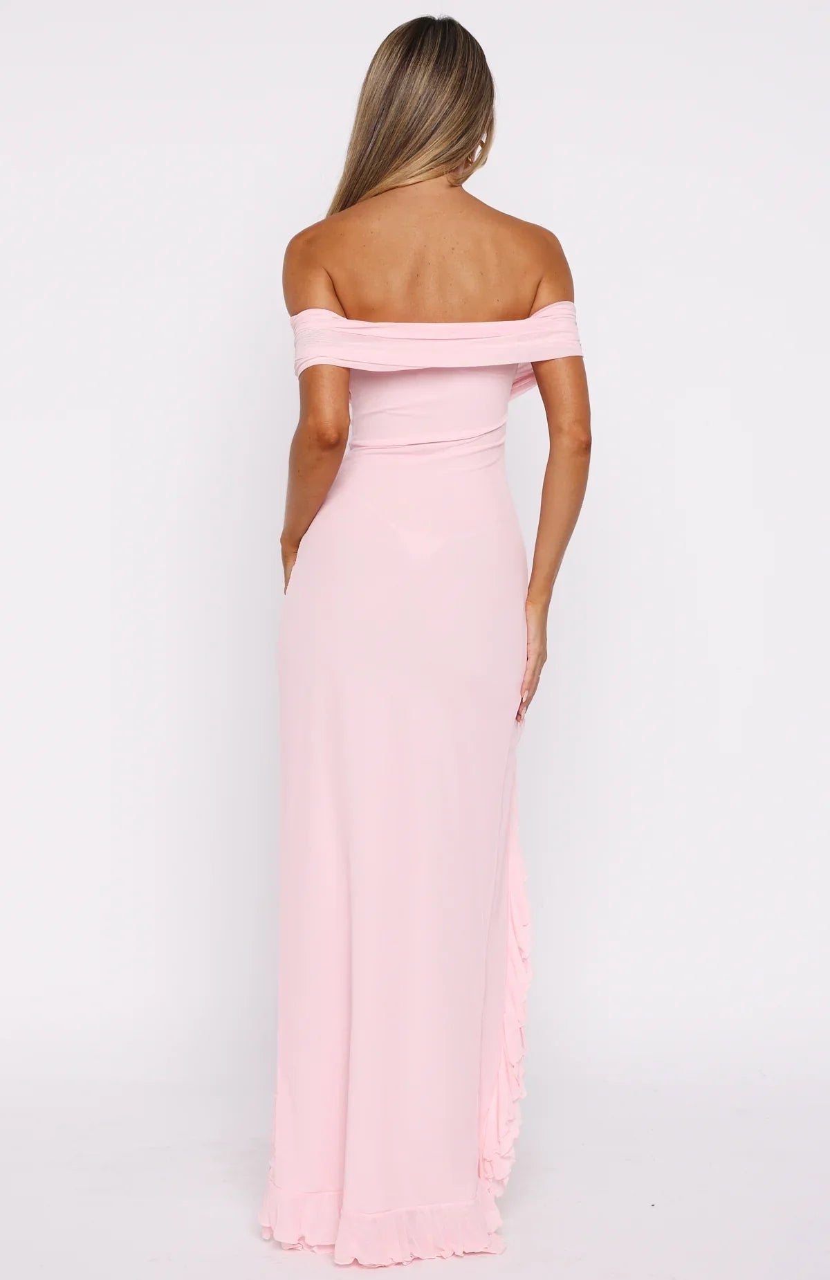 Icon In Motion Strapless Maxi Dress Baby Pink