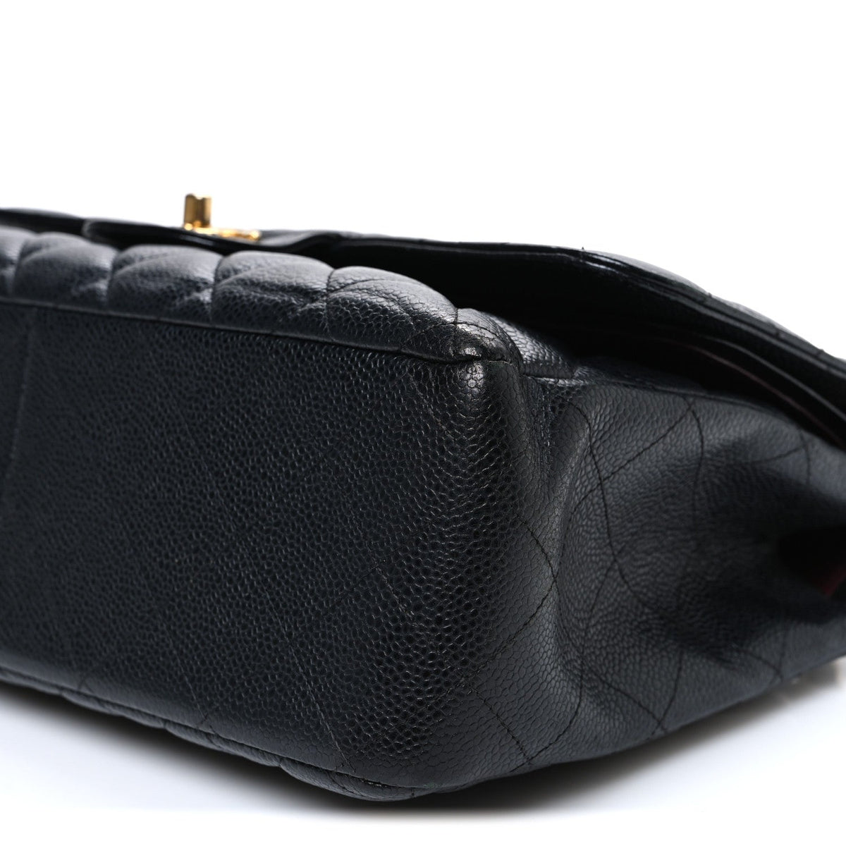 Caviar Quilted Jumbo Double Flap Black