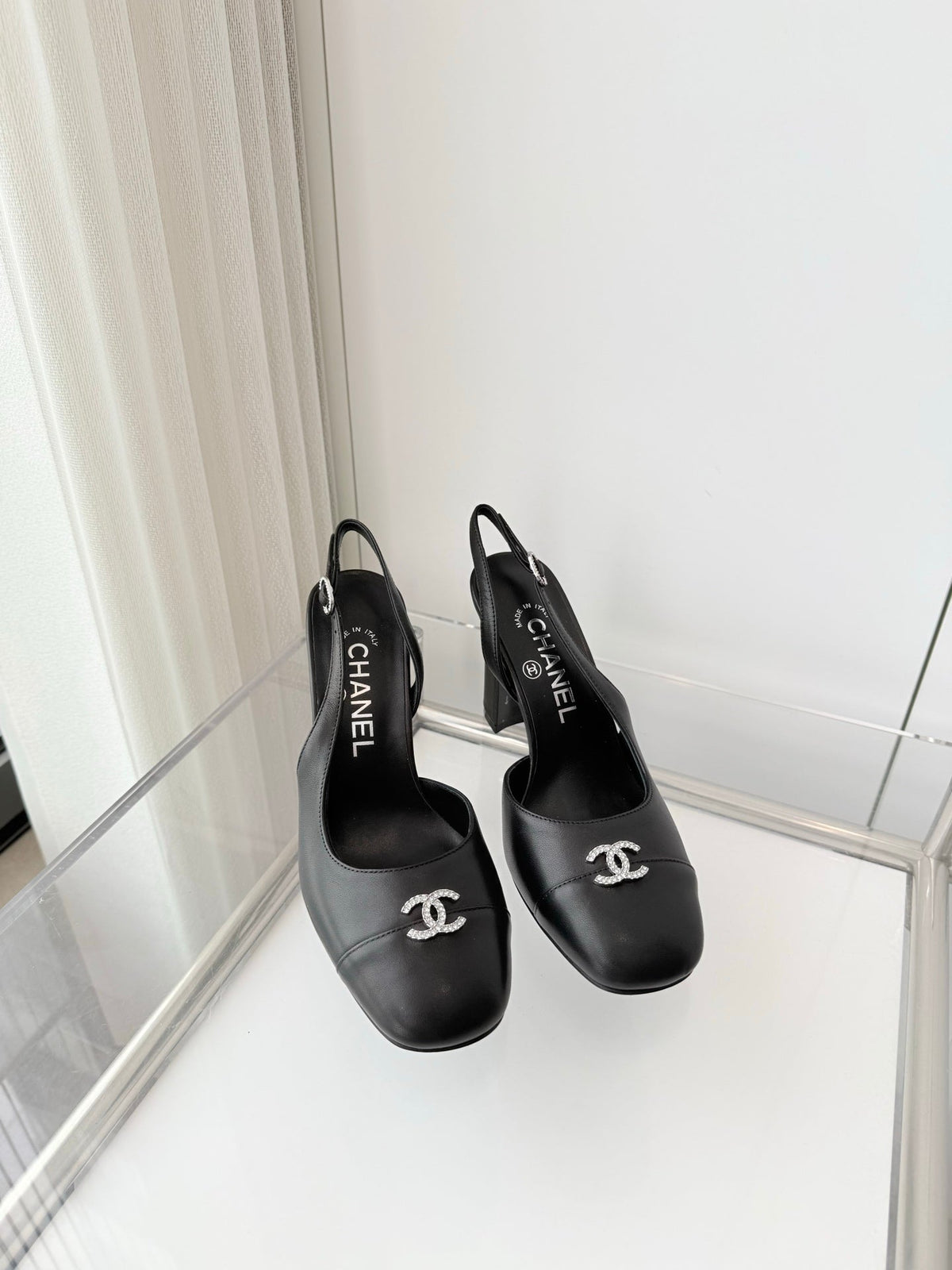 Chanel 26 High Heels Black 90 in Lambskin 597388