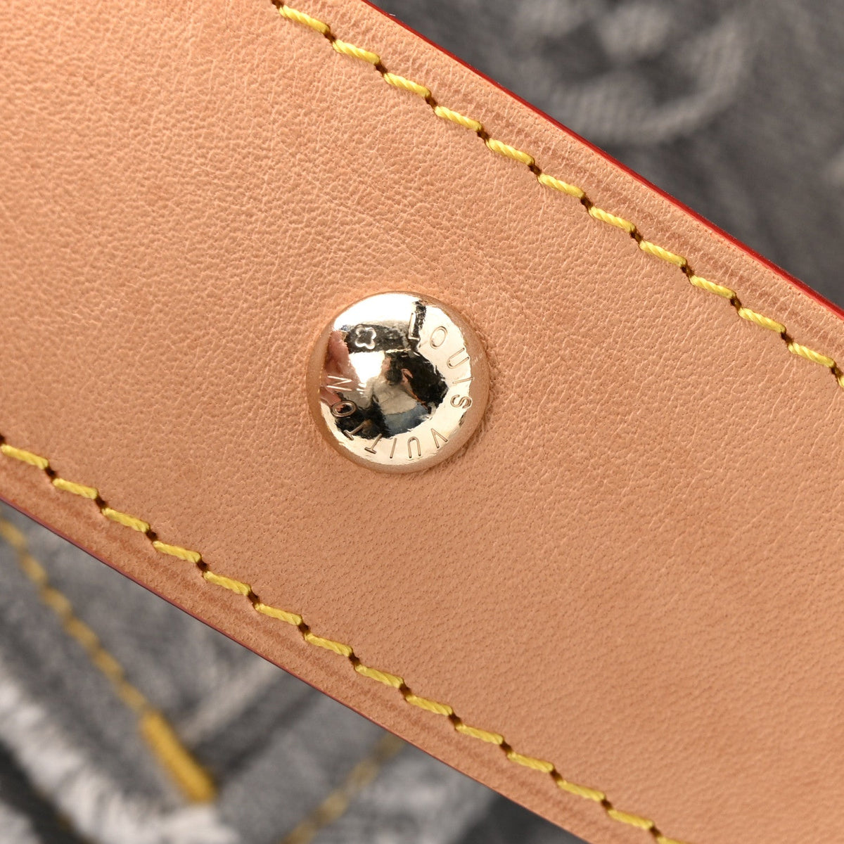 Monogram Denim CarryAll MM Washed Grey