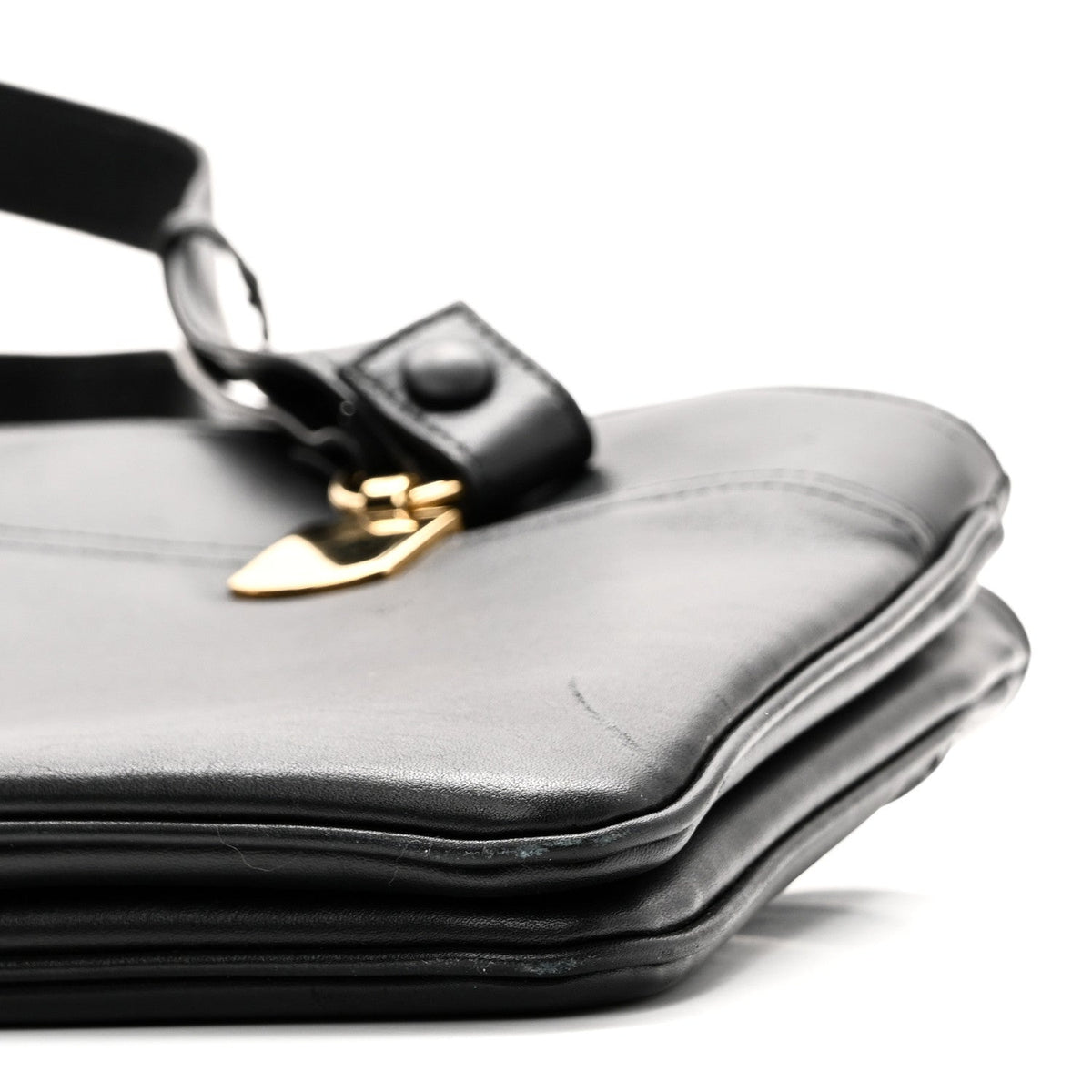 Vitello Palmellato Lux Large Arli Top Handle Bag Black