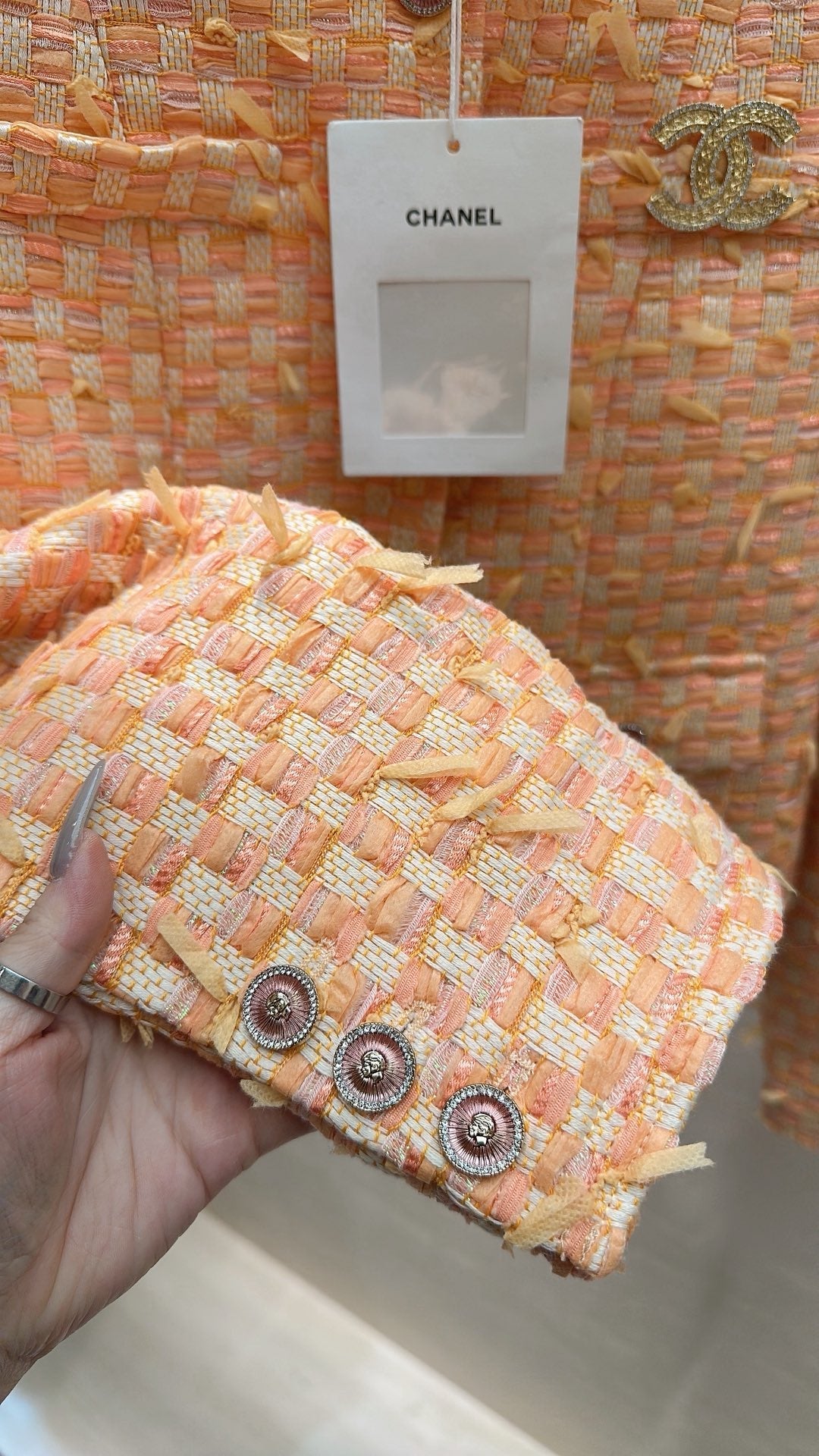 CHANEL SWEET GIRL JACKET ORANGE TWEED