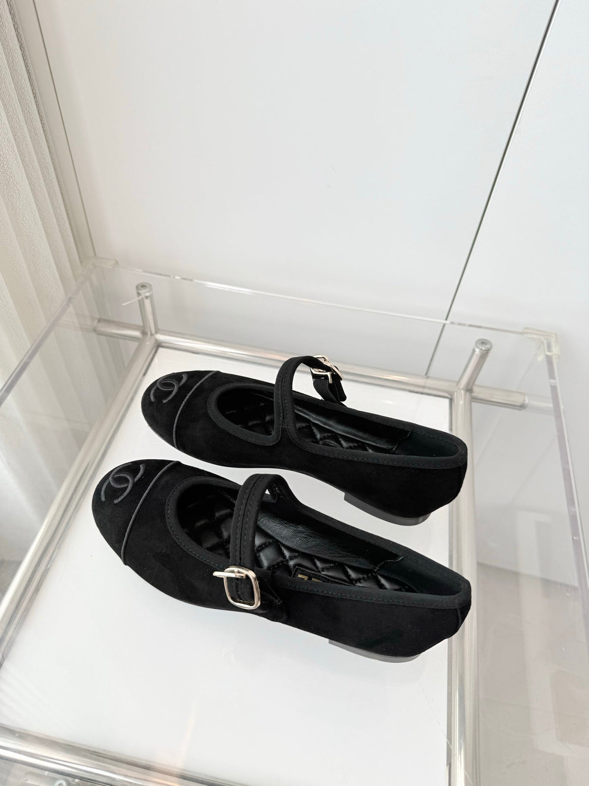 Chanel 26 Mary Jane Shoe Black in Suede 597380