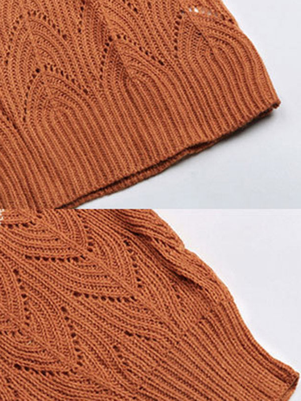 Urban Loose Knitting Contrast Color Hollow Sweater