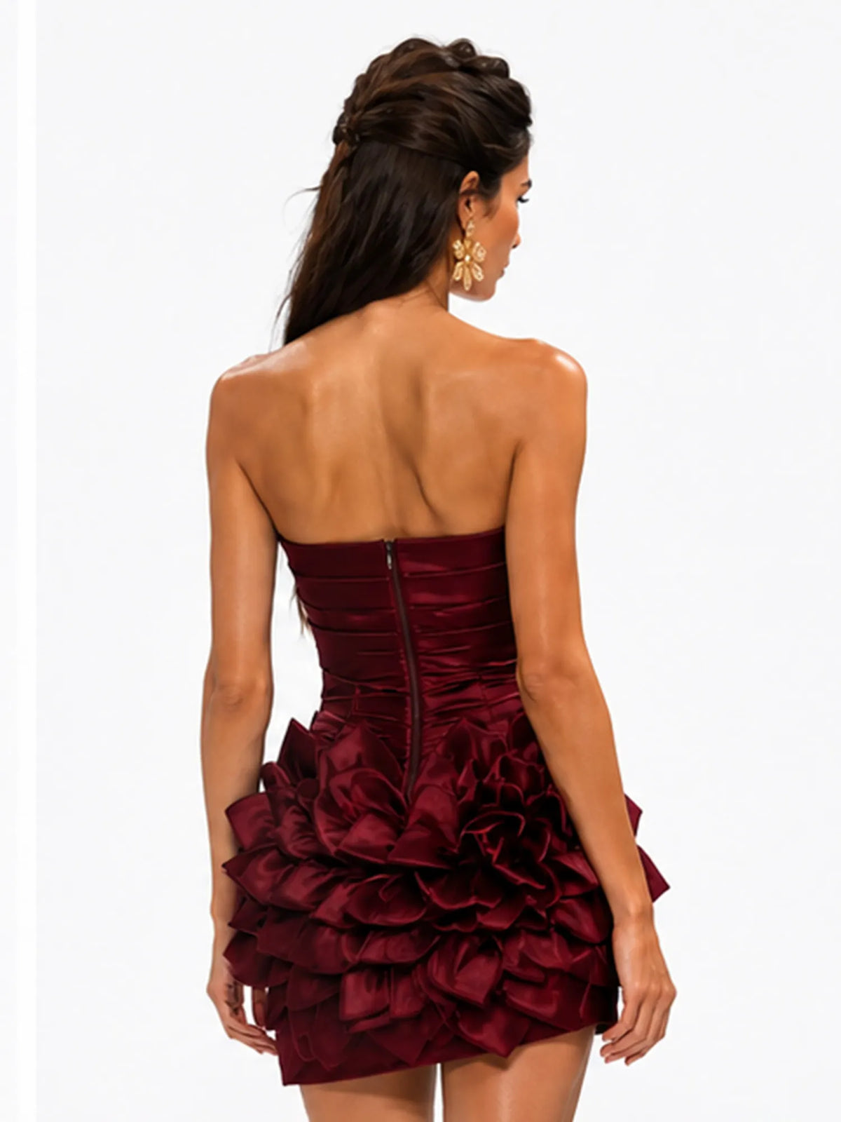 Jade 3D Floral Pleated Mini Dress