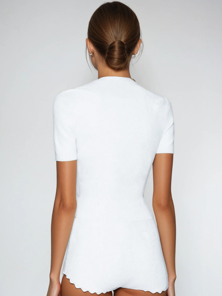 Danika Short Sleeve Knit Pants Set