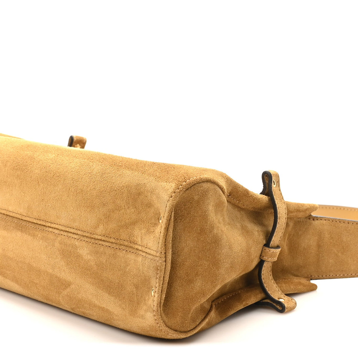 Suede Charms Hobo Bag Gold Khaki
