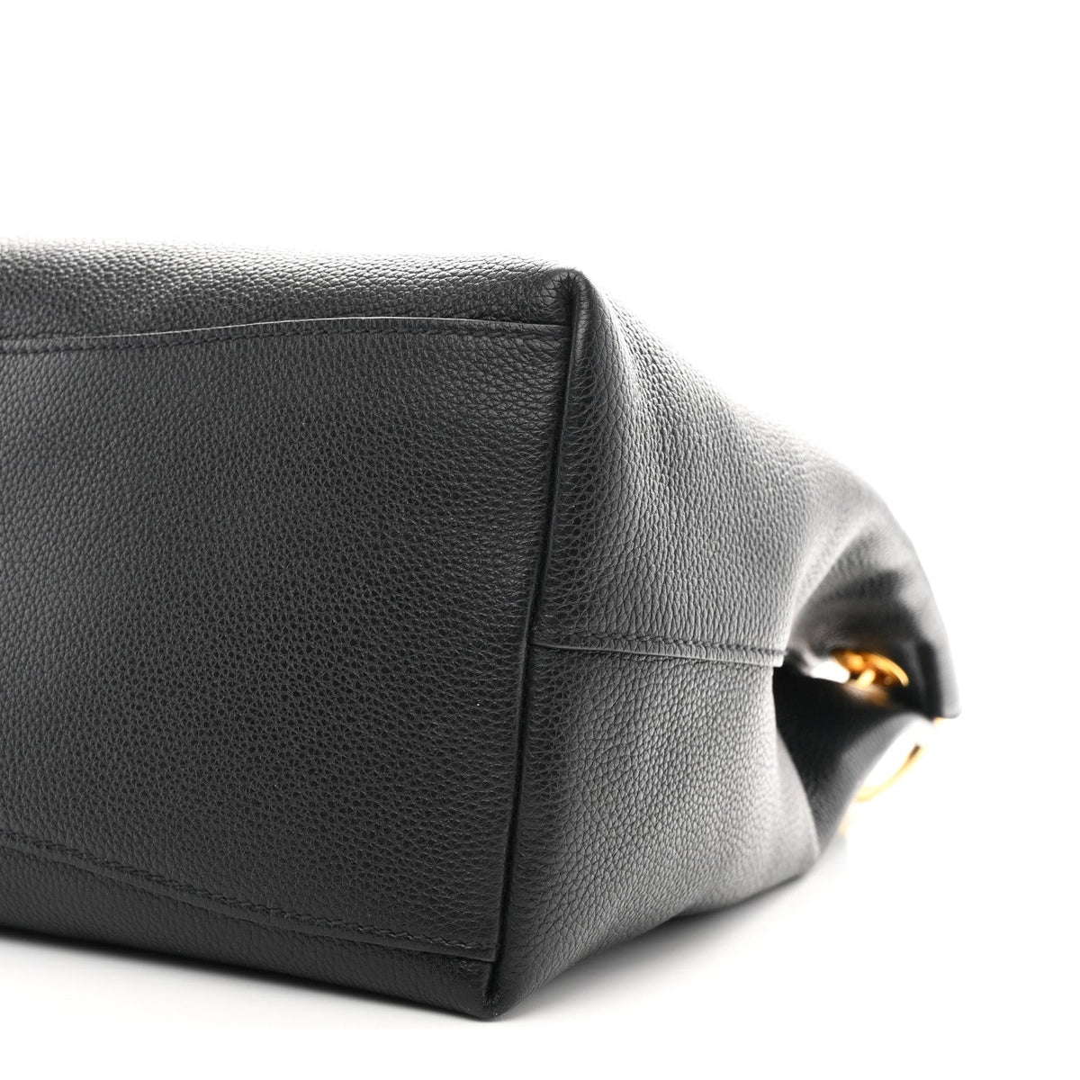 Vitello Phenix Embossed Logo Hobo Black