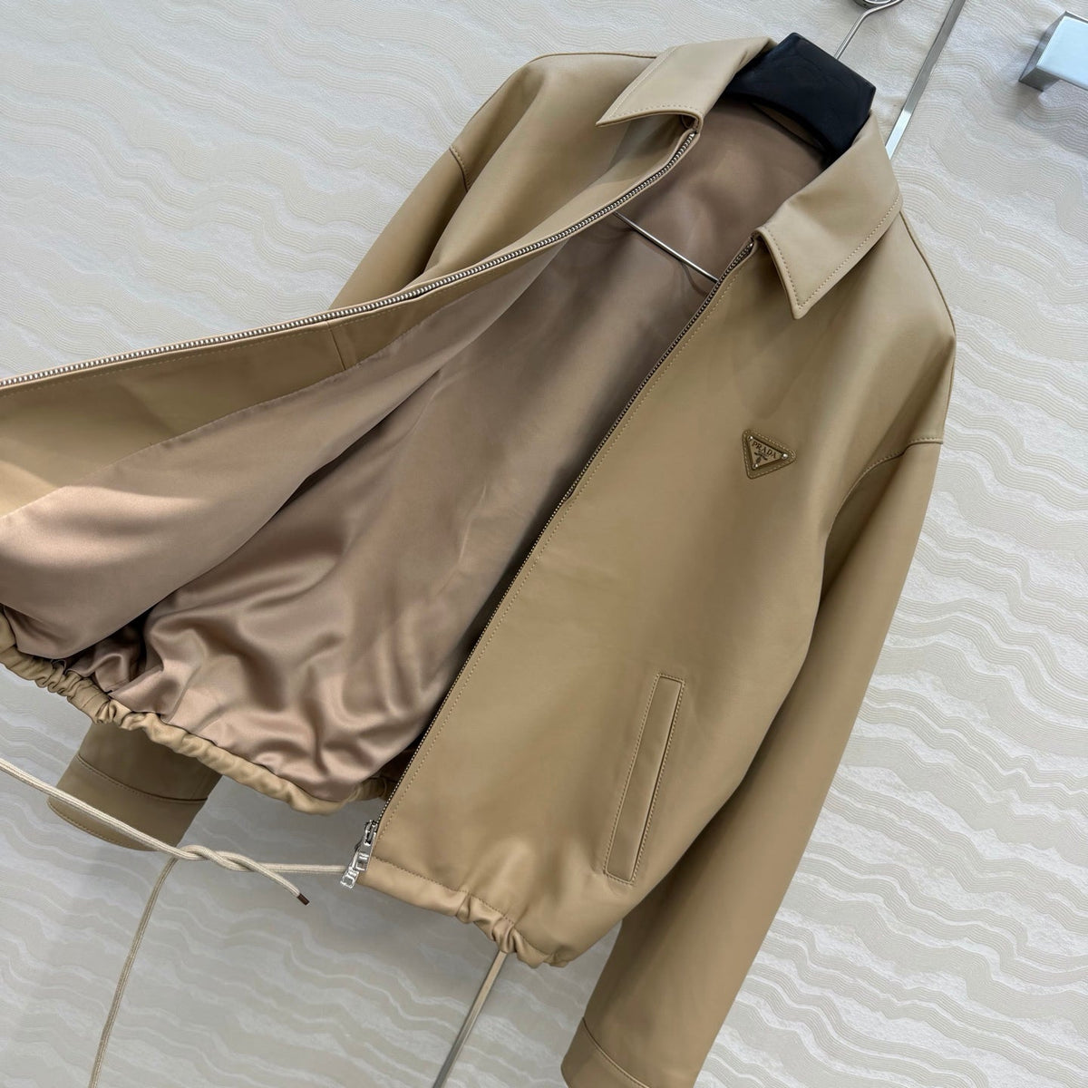 Prada Jacket Brown Leather 341211